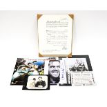 Autographs: A collection of autographed items to include: a signed Stan Laurel and Oliver Hardy