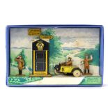 Dinky: A Pre-War Dinky Toys No.44 "AA Hut, Motor Cycle Patrol and Guides", comprising of No.