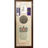 World War I military medal, Remembrance plaque, scroll,