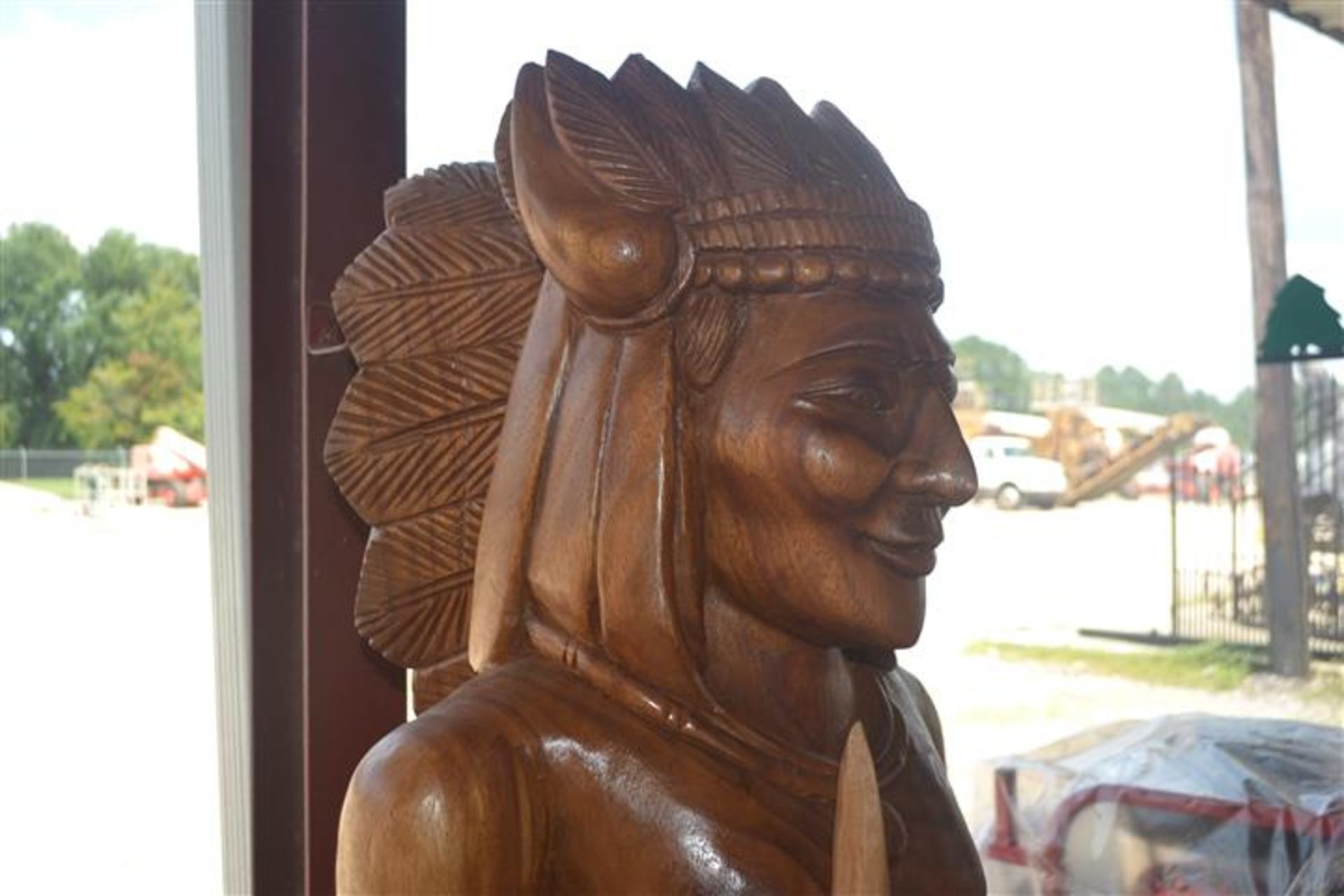 TEAK CIGAR STORE INDIAN STATUE - Image 2 of 8