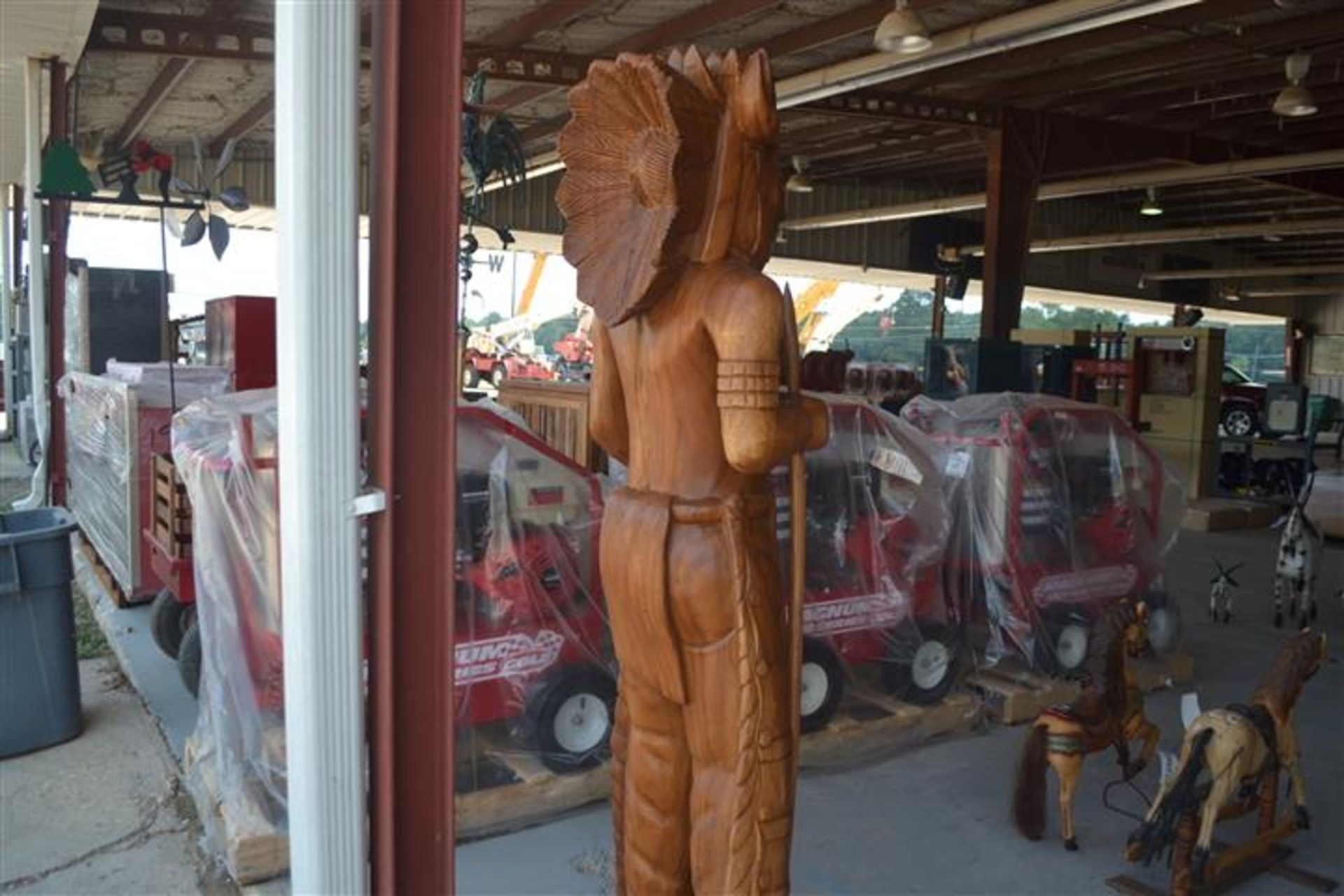 TEAK CIGAR STORE INDIAN STATUE - Image 4 of 8