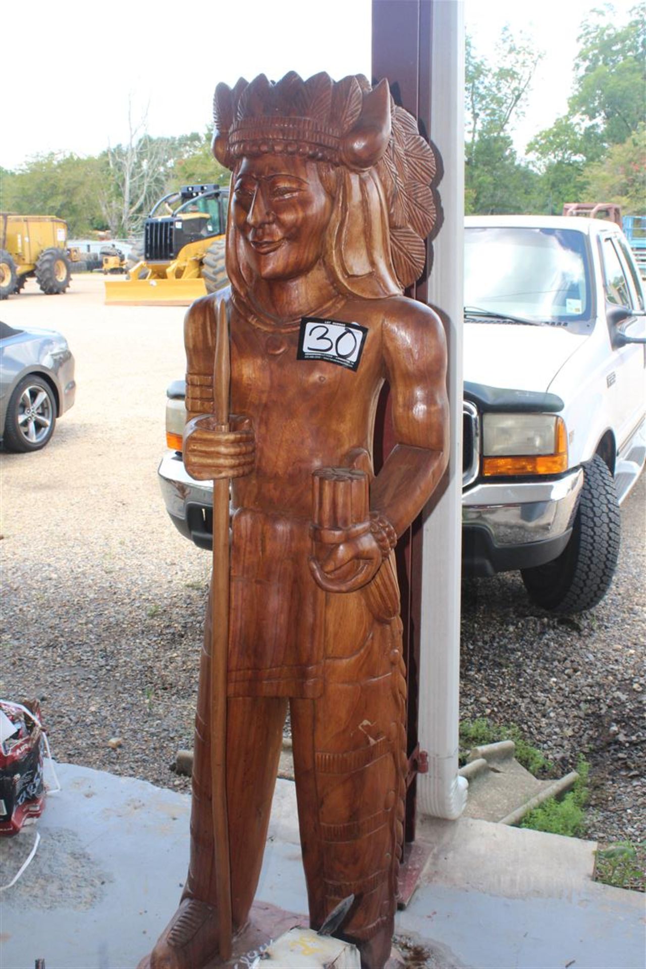 TEAK CIGAR STORE INDIAN STATUE - Image 6 of 8