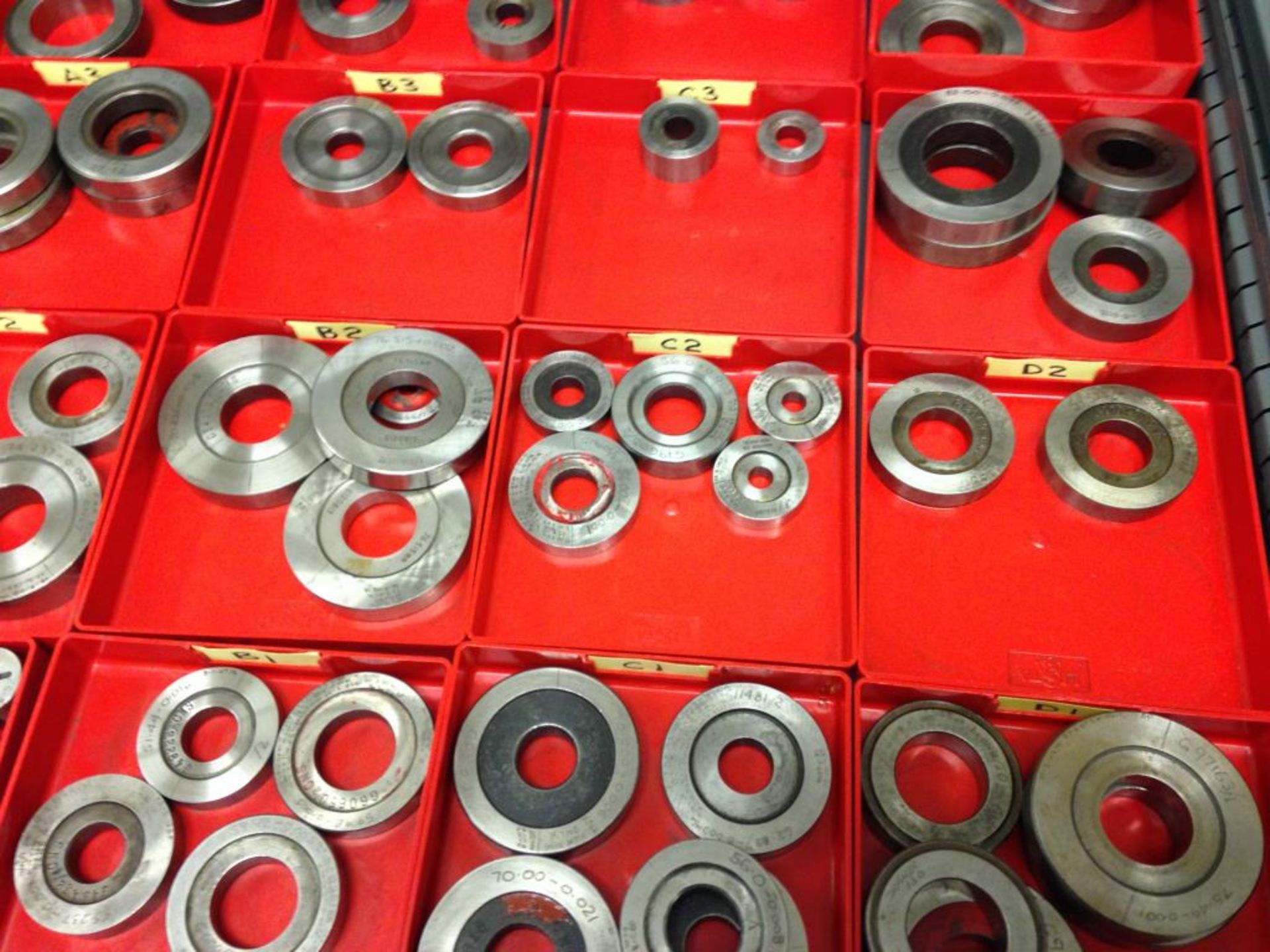 Quantity Master Disc & Ring OD & Bore Gauges Contents Drawer 134. HIT# 2053773. Incoming Inspect