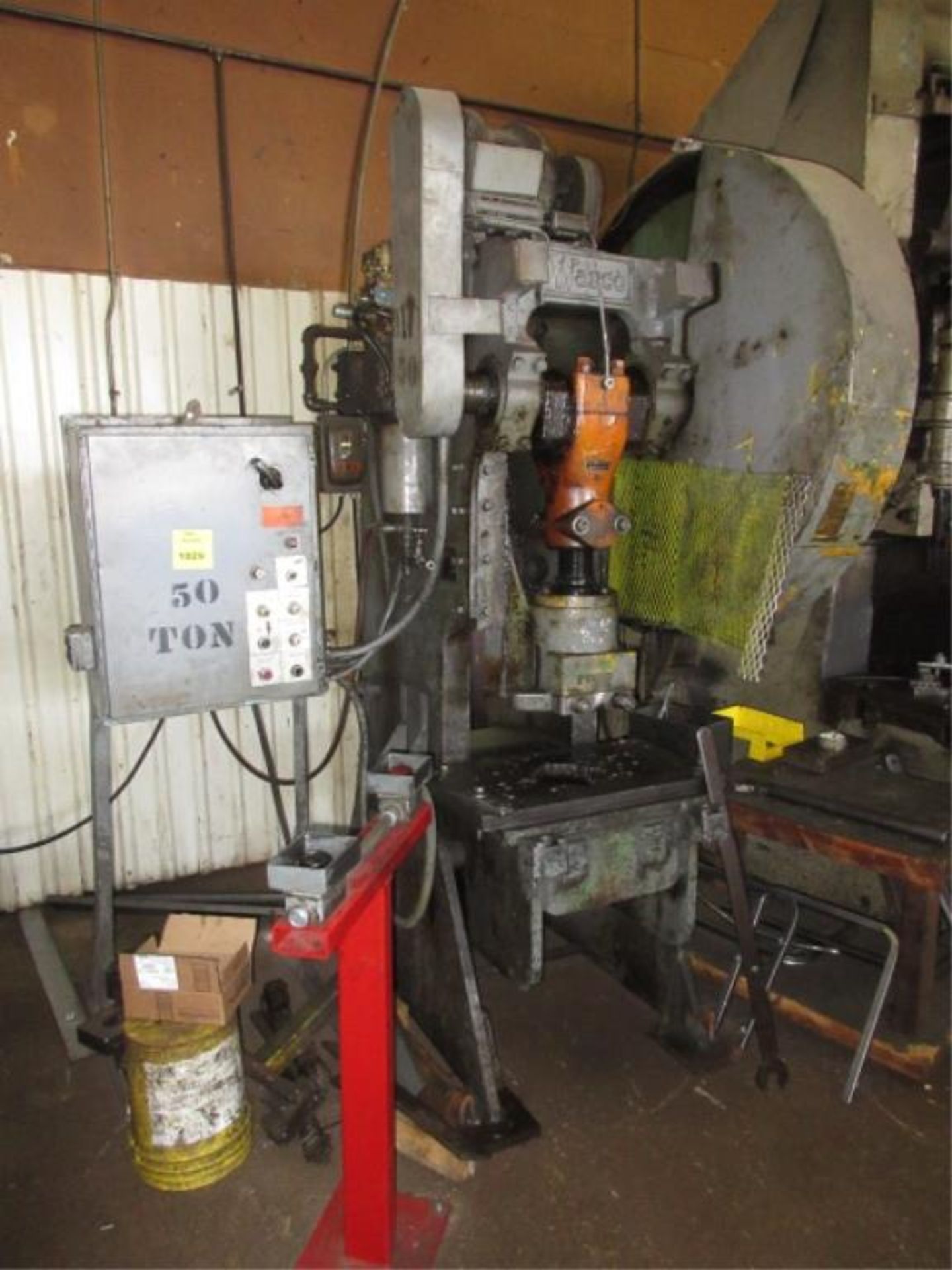 Warco OBI Punch Press. Warco 50-Ton OBI Punch Press, two-hand operator stand, 440/3/60. SN# 46515.