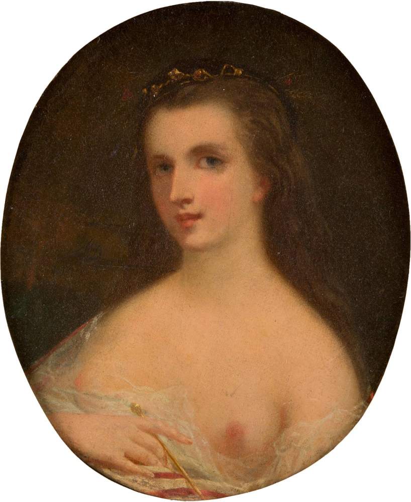 ENGLISCHER MEISTERTätig um 1800Portrait einer Dame als Ceres Öl auf Leinwand. Im Oval 55,5 x 46,5 - Image 2 of 2