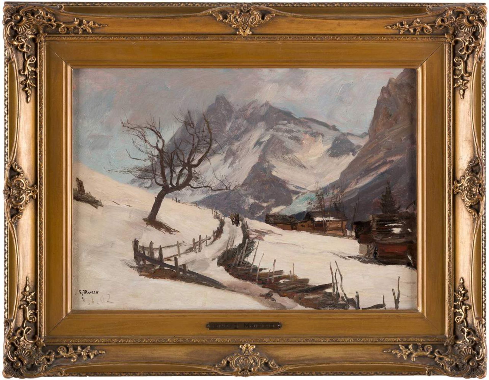 GEORG MACCO1863 Aachen - 1933 DüsseldorfIn den Alpen Öl auf Leinwand, doubliert. 34,5 x 47 cm.