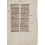 BIBELFRAGMENT - APOSTELGESCHICHTE KAPITEL 16 UND 17 Wohl Frankreich, 13./14. Jh. Einzelseite mit