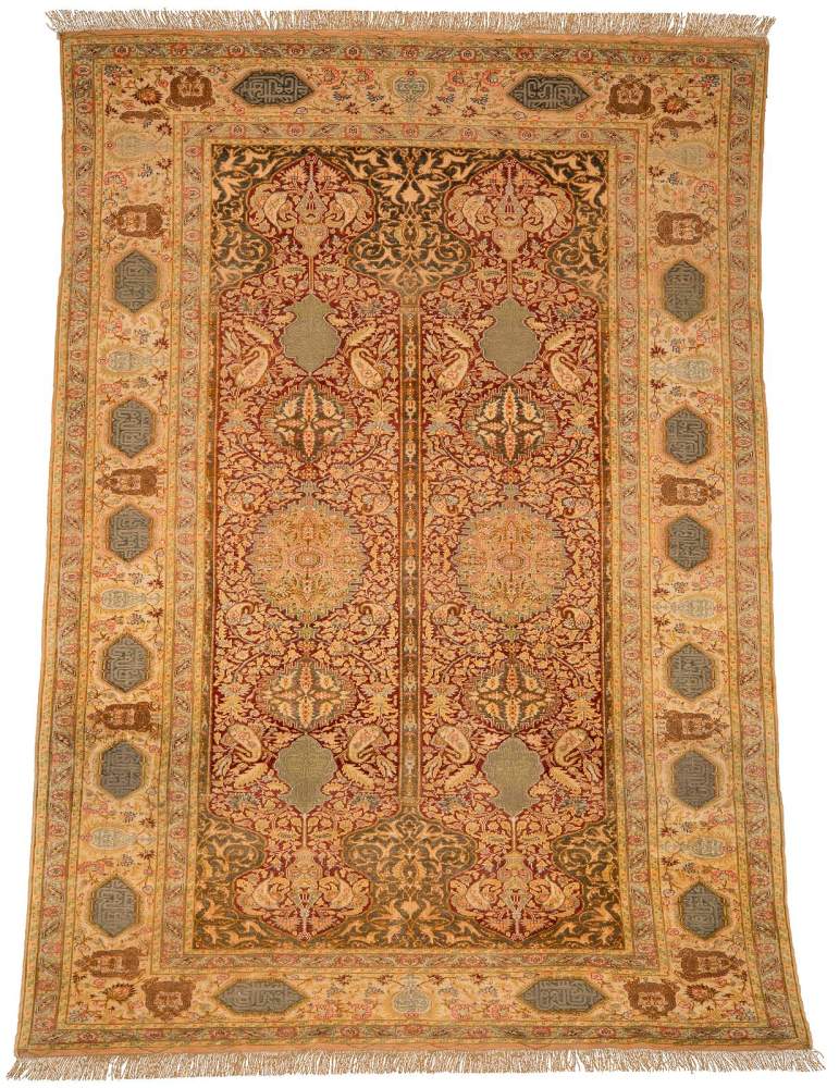 KAISERY MIT BROSCHIERUNG Türkei, 1880/1890206 x 147 cm. Gebrauchsspuren.