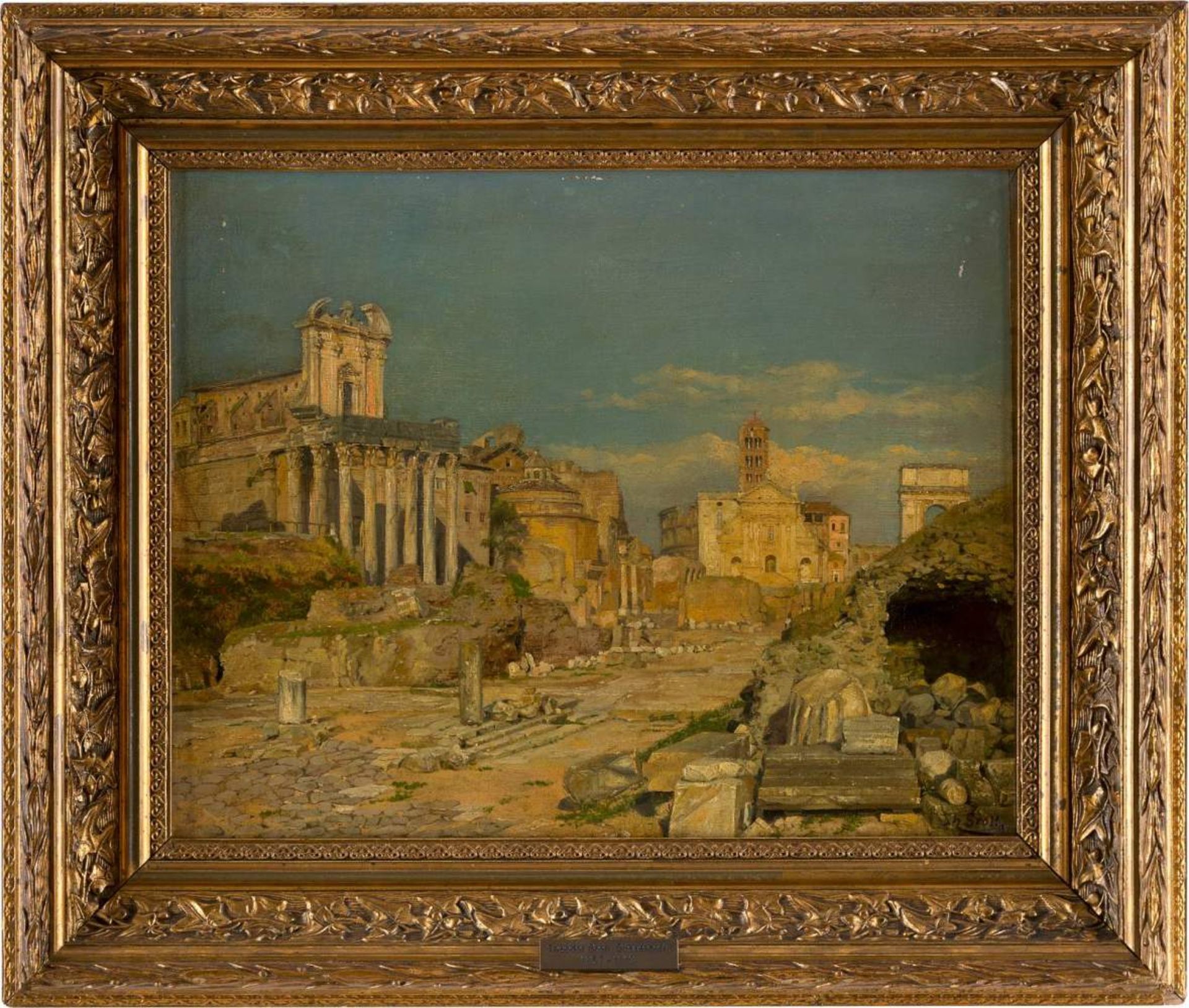 THEODOR GROLL1857 Düsseldorf - 1913 ebendaForum Romanum mit Blick auf San Giuseppe dei Falegnami - Bild 2 aus 2