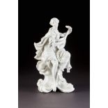 MUSE 'POLYHYMNIA' Deutsch, Meissen, 1980er Weißporzellan. H. 40 cm. Unterglasurblaue Schwertermarke,