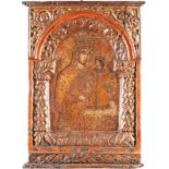 AN ICON OF THE MOTHER OF GOD 'OF THE UNFADING ROSE'Greek, 18th century Tempera on wood panel,