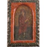 AN ICON SHOWING THE MOTHER OF GOD FROM A CRUCIFIXIONBalkan, 18th century Tempera on wood panel.