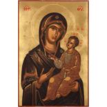 A LARGE ICON SHOWING THE HODIGITRIA MOTHER OF GODDated 1966 Oil on wood panel. Executed on a gold