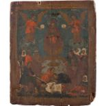 AN ICON SHOWING THE MOTHER OF GOD OF THE LIFE-GIVING SOURCERussian, 18th century Tempera on wood