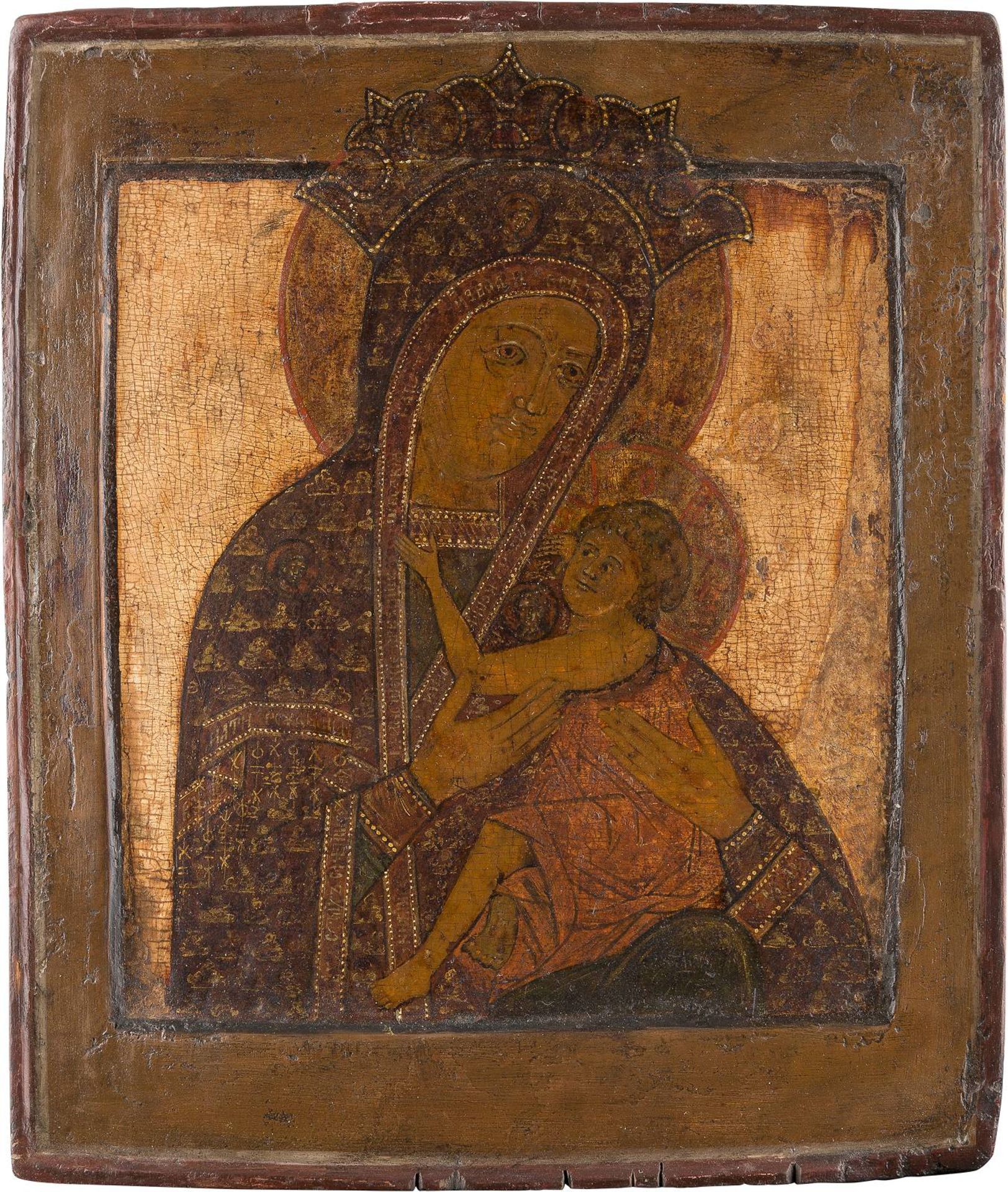 AN ICON DEPICTING THE MOTHER OF GOD ARAPET (ARABIAN) ('OH MOTHER ALL-GLORIFIED')North Russian,