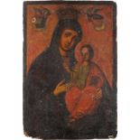 A LARGE ICON SHOWING THE HODIGITRIA MOTHER OF GODGreek, 19th century Tempera on wood panel. Executed