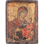 A SMALL ICON SHOWING THE HODIGITRIA MOTHER OF GODGreek, 18th century Tempera on wood panel with