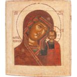 AN ICON SHOWING THE KAZANSKAYA MOTHER OF GODRussian, 17th century Tempera on wood panel with