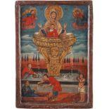 A SMALL ICON SHOWING THE MOTHER OF THE LIFE-GIVING SOURCEGreek, 19th century Tempera on wood