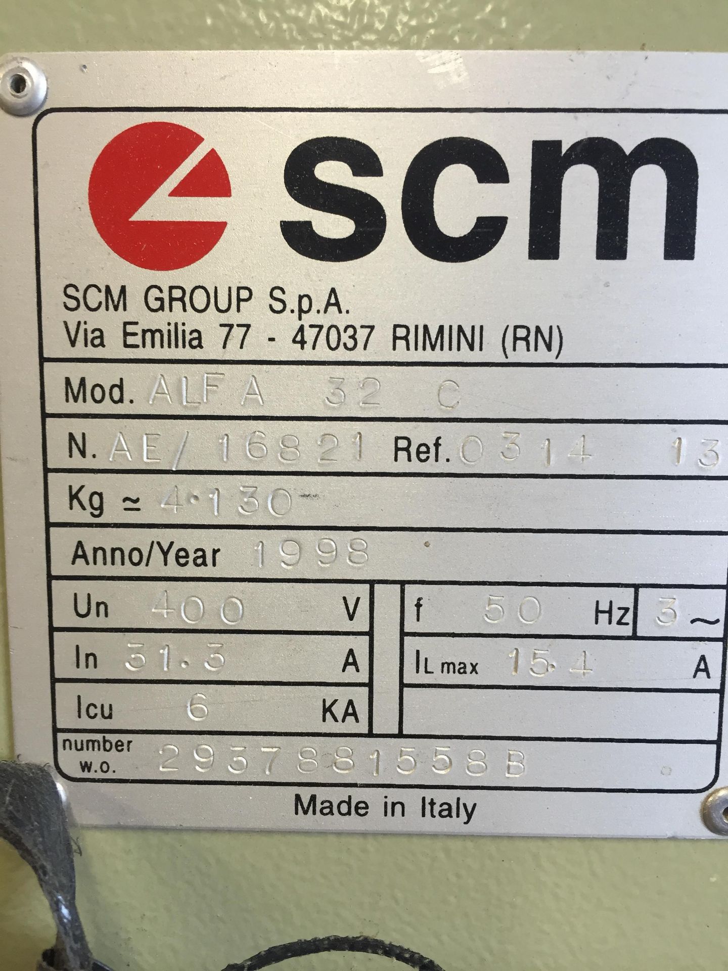 SCM 'ALFA 32C' Auto Beam Saw, Serial AE16821, 1998 (This machine requires a method statement and - Image 5 of 5
