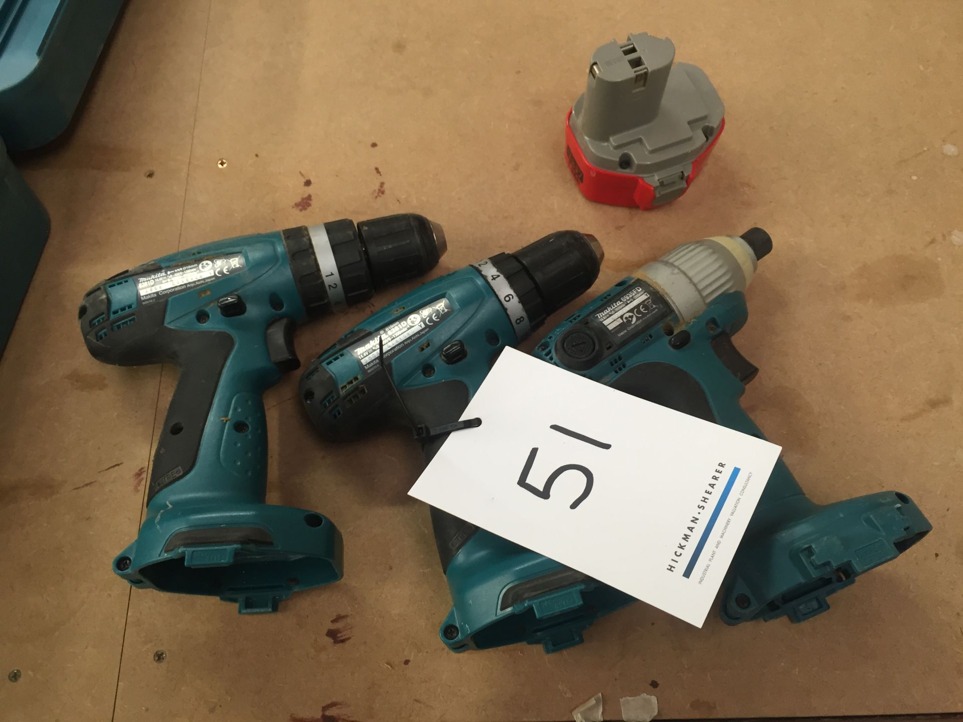 MAKITA '8281D', '6281D', '6935DF' Power Drills 3 Off, Batteries 2 Off, Charger 1 Off