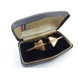 A pair of Concorde gold plated cufflinks, original box.