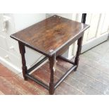 A 17th century and later rectangular oak side table,