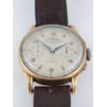 A gentleman's 18ct gold Coresa chronograph wristwatch,