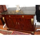 An early 20th century French Empire style gilt metal mounted mahogany side cabinet,