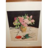 Joseph Omloft (20th century Continental school), 'Still-Life', watercolour on paper,