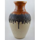 A Mid 20th century Scheurich Keramik West Germany floor vase, decorated with salt glazed border to