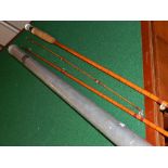 A Hardy Palakona three section split cane fresh water fishing rod, 1928, with original Hardy