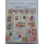 Portfolio of stamps exhibition pages, good World War II material, Arctic and Antarctic exploration.