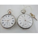 A late 19th / early 20th century silver open face pocket watch, 15 jewel movement, the enamel dial