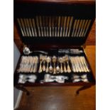 A canteen of silver plated Kings Pattern cutlery, for twelve place settings and including carving