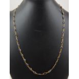 A 14ct yellow gold sapphire single strand necklace with open links set oval faceted stones.