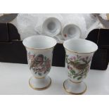 A set of twelve French porcelain vase, decorated with gilt rim,