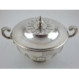 A Victorian silver two handled bowl and cover, of squat circular form, London 1879, by Garrard,