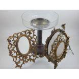 A Rococo style cast brass easel dressing table mirror,