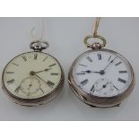 A silver open face pocket watch, by W.