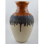 A Mid 20th century Scheurich Keramik West German lavaware floor vase,