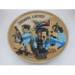 De La Nuez (Cuban / American ?) a ceramic charger, illustrated with Cuban resistance fighters,