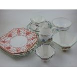 A group of early 20th century Shelley, Foley and other porcelain teaware, all floral decorated.