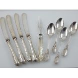 Four Edwardian silver teaspoons,