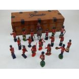 A collection of Britains type painted lead and composition model soldiers, mainly Scottish regiment,