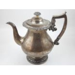 An early 19th century Irish silver teapot, James Le Bas, Dublin 1825,