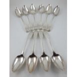 Ten Georgian Scottish silver fiddle and shell table spoons, Edinburgh 1824 by Franklin & Sons,