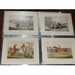 After Henry Alkin, Ideas, four comical sporting colour engravings, 17 x 23cm, (4).