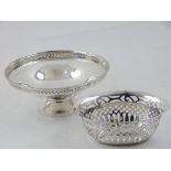 An silver tazza, Sheffield 1937 by Walker & Hall, having reticulated and pierced gallery,