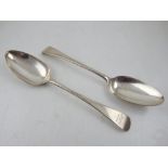A pair of George III silver table spoons, Richard Crossley, London 1789.